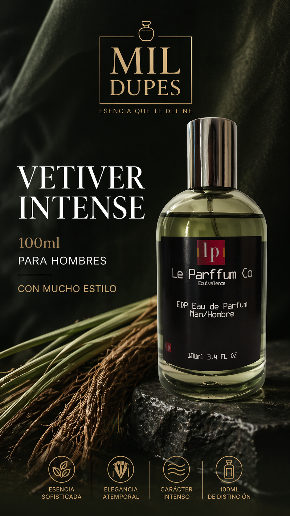 Vetiver Intense LP 100ml Mil Dupes